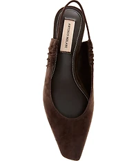 Antonio Melani Winnie Suede Ruched Slingback Flats