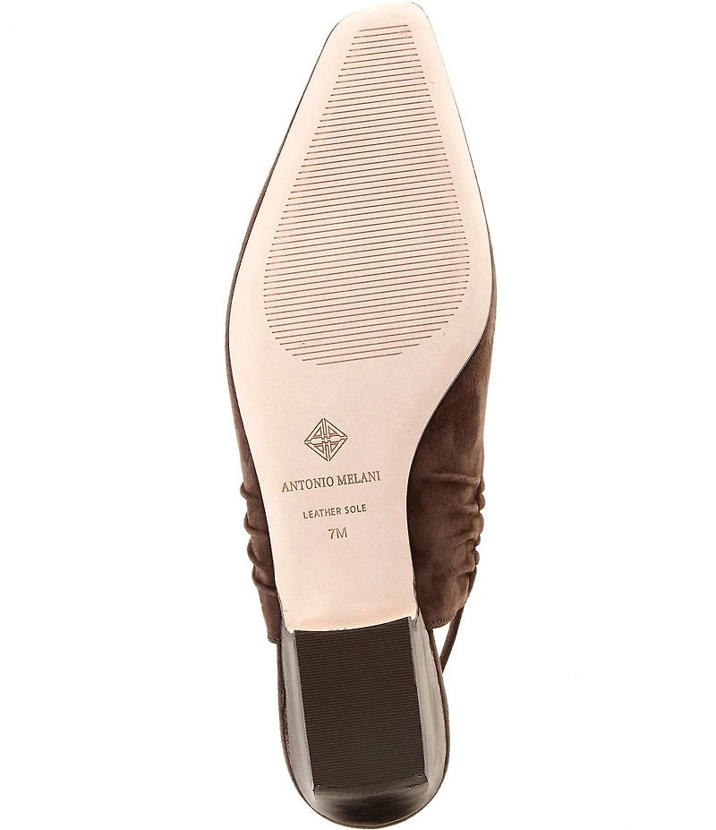 Antonio Melani Winnie Suede Ruched Slingback Flats