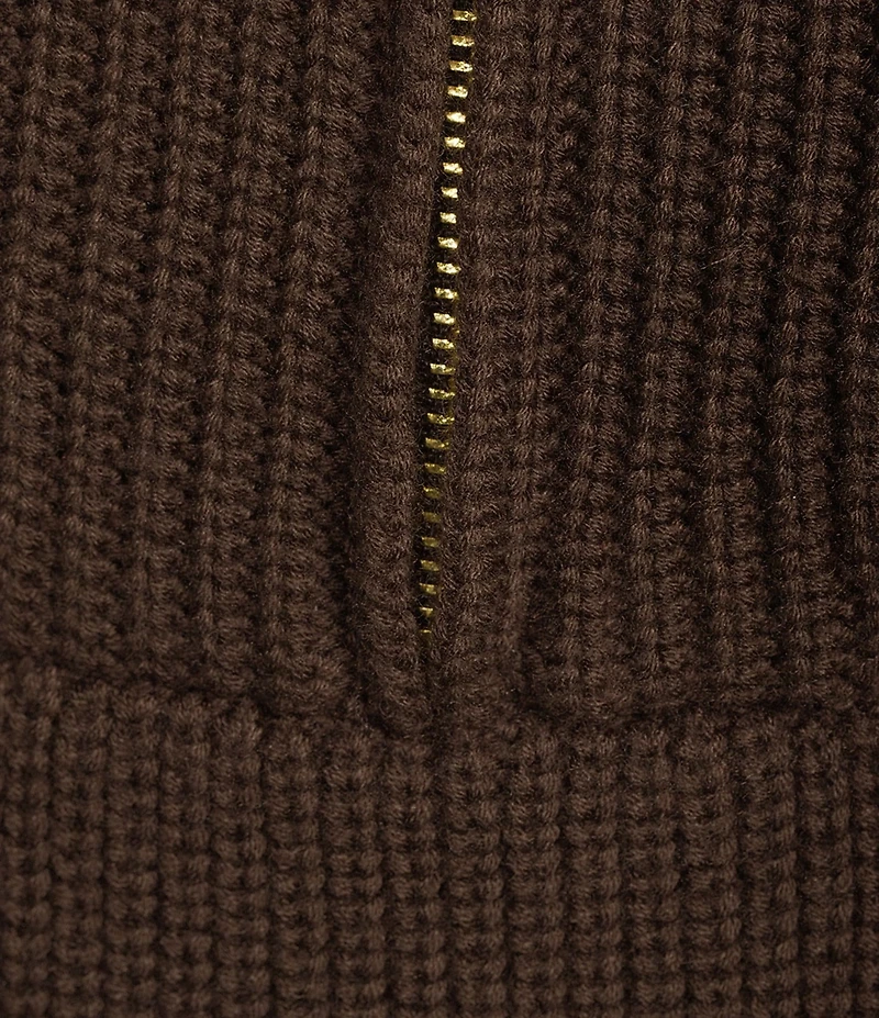 Antonio Melani Wool Blend Half Zip Shawl Collar Long Sleeve Sweater