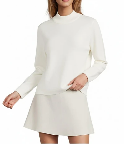 Antonio Melani Coordinating Wool Blend Long Sleeve Mock Neck Sweater