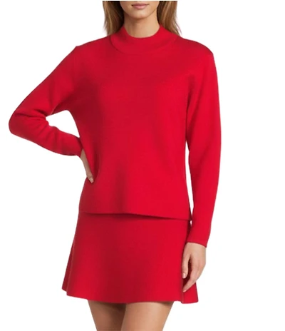 Antonio Melani Wool Blend Long Sleeve Mock Neck Sweater