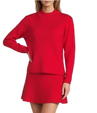 Antonio Melani Wool Blend Long Sleeve Mock Neck Sweater