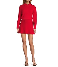 Antonio Melani Wool Blend Long Sleeve Mock Neck Sweater