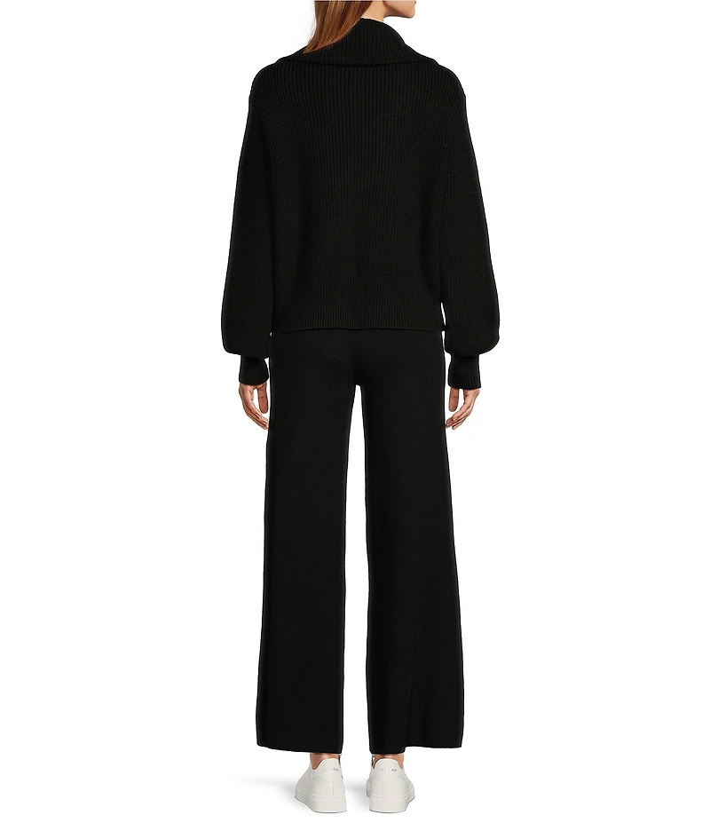 Antonio Melani Wool Blend Pull On Wide Leg Sweater Pants