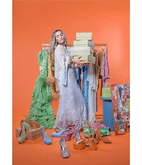 Antonio Melani x Amanda Jones Vaughan Lois Lace Round Neck 3/4 Sleeve Caftan Maxi Dress