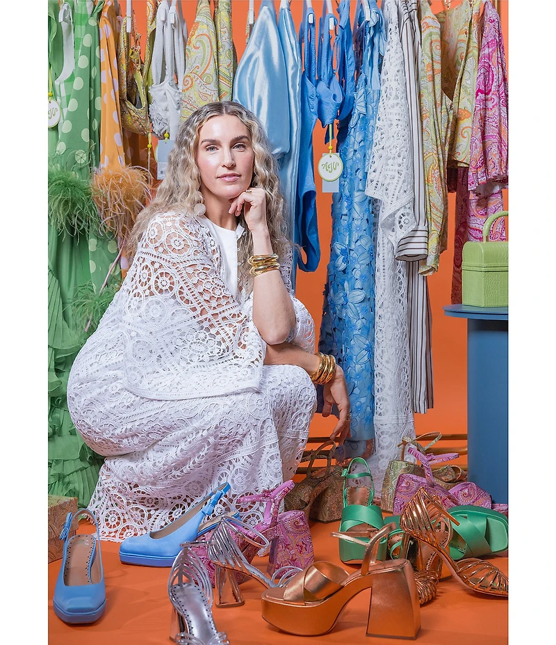 Antonio Melani x Amanda Jones Vaughan Lois Lace Round Neck 3/4 Sleeve Caftan Maxi Dress