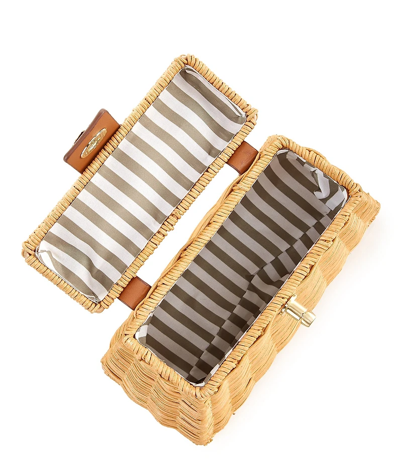 Antonio Melani x Amanda Jones Vaughan Birdie Wicker Tortoise Top Handle Satchel Bag