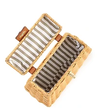 Antonio Melani x Amanda Jones Vaughan Birdie Wicker Tortoise Top Handle Satchel Bag