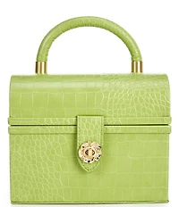 Antonio Melani x Amanda Jones Vaughan Brigitte Box Crocodile Embossed Top Handle Satchel Bag