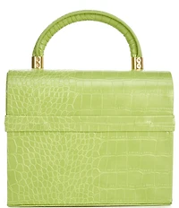 Antonio Melani x Amanda Jones Vaughan Brigitte Box Crocodile Embossed Top Handle Satchel Bag
