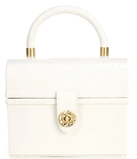 Antonio Melani x Amanda Jones Vaughan Brigitte Box Crocodile Embossed Top Handle Satchel Bag