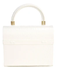 Antonio Melani x Amanda Jones Vaughan Brigitte Box Crocodile Embossed Top Handle Satchel Bag