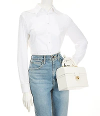 Antonio Melani x Amanda Jones Vaughan Brigitte Box Crocodile Embossed Top Handle Satchel Bag