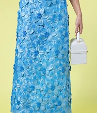 Antonio Melani x Amanda Jones Vaughan Brigitte Box Crocodile Embossed Top Handle Satchel Bag