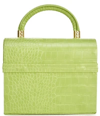 Antonio Melani x Amanda Jones Vaughan Brigitte Box Crocodile Embossed Top Handle Satchel Bag
