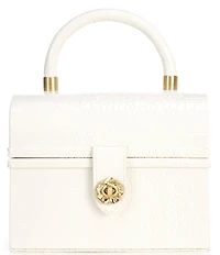 Antonio Melani x Amanda Jones Vaughan Brigitte Box Crocodile Embossed Top Handle Satchel Bag