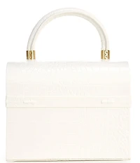Antonio Melani x Amanda Jones Vaughan Brigitte Box Crocodile Embossed Top Handle Satchel Bag