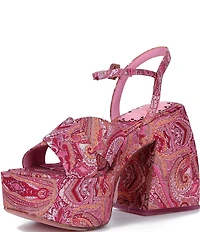 Antonio Melani x Amanda Jones Vaughan Cece Paisley Print Platform Block Heel Dress Sandals