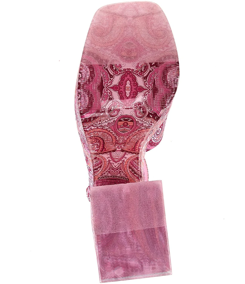 Antonio Melani x Amanda Jones Vaughan Cece Paisley Print Platform Block Heel Dress Sandals