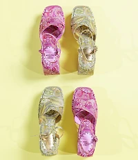 Antonio Melani x Amanda Jones Vaughan Cece Paisley Print Platform Block Heel Dress Sandals