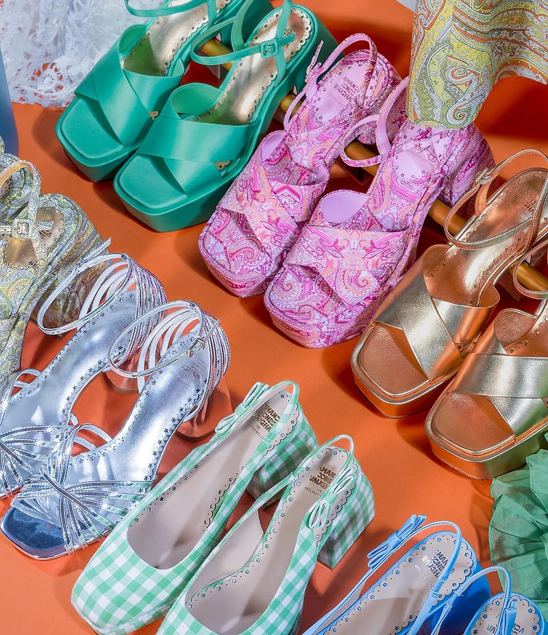 Antonio Melani x Amanda Jones Vaughan Cece Paisley Print Platform Block Heel Dress Sandals