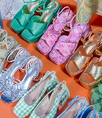 Antonio Melani x Amanda Jones Vaughan Cece Paisley Print Platform Block Heel Dress Sandals