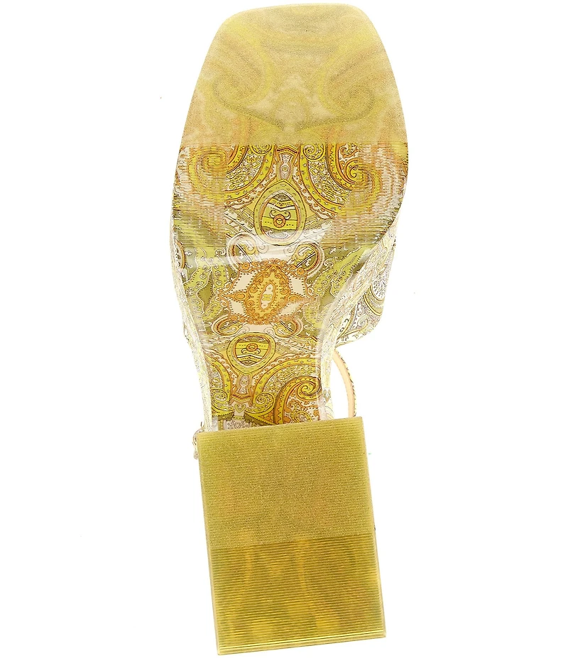 Antonio Melani x Amanda Jones Vaughan Cece Paisley Print Platform Block Heel Dress Sandals