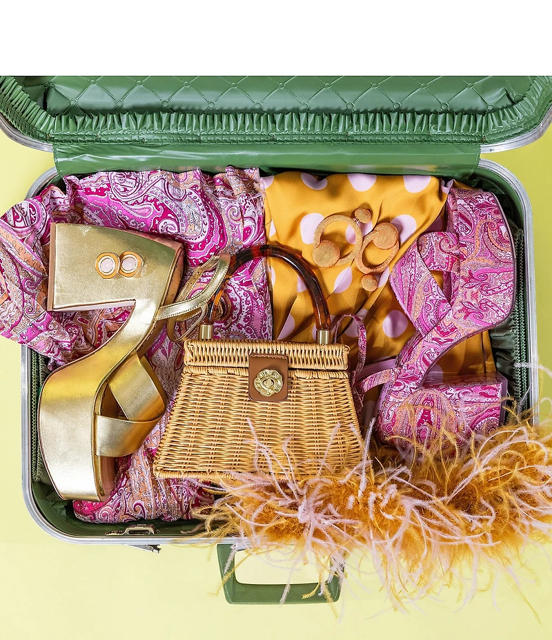 Antonio Melani x Amanda Jones Vaughan Cece Paisley Print Platform Block Heel Dress Sandals