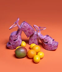 Antonio Melani x Amanda Jones Vaughan Cece Paisley Print Platform Block Heel Dress Sandals