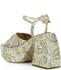 Antonio Melani x Amanda Jones Vaughan Cece Paisley Print Platform Block Heel Dress Sandals