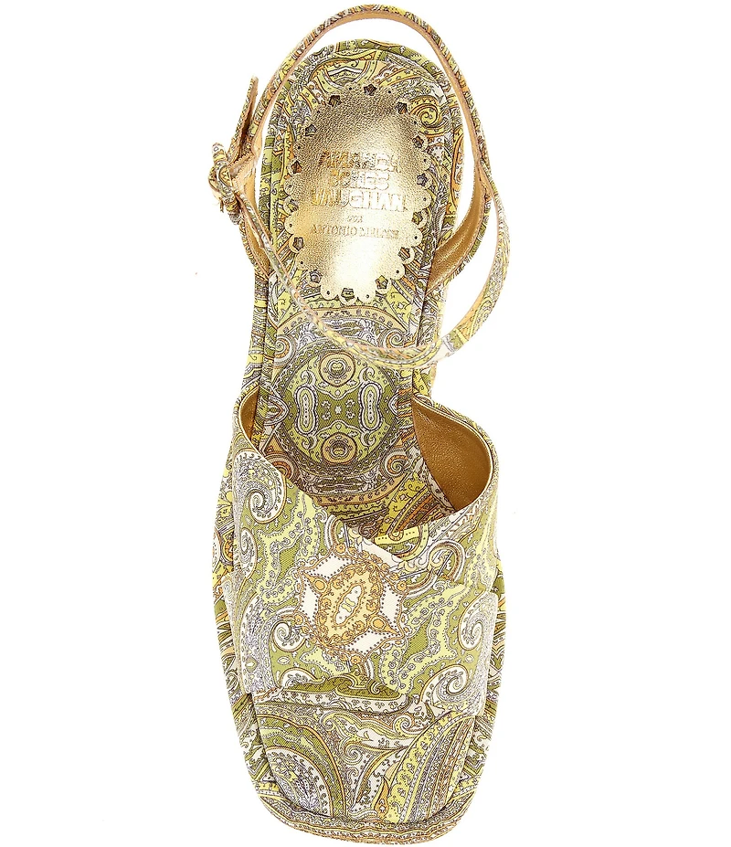 Antonio Melani x Amanda Jones Vaughan Cece Paisley Print Platform Block Heel Dress Sandals