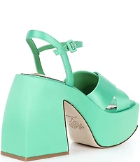 Antonio Melani x Amanda Jones Vaughan Ginger Satin Platform Block Heel Dress Sandals