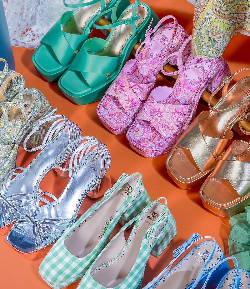 Antonio Melani x Amanda Jones Vaughan Ginger Satin Platform Block Heel Dress Sandals