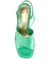 Antonio Melani x Amanda Jones Vaughan Ginger Satin Platform Block Heel Dress Sandals