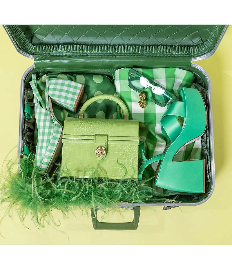 Antonio Melani x Amanda Jones Vaughan Penny Gingham Platform Block Heel Slingback Pumps