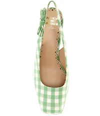 Antonio Melani x Amanda Jones Vaughan Penny Gingham Platform Block Heel Slingback Pumps