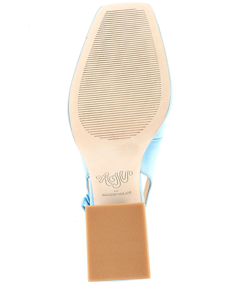 Antonio Melani x Amanda Jones Vaughan Penny Satin Platform Block Heel Slingback Pumps