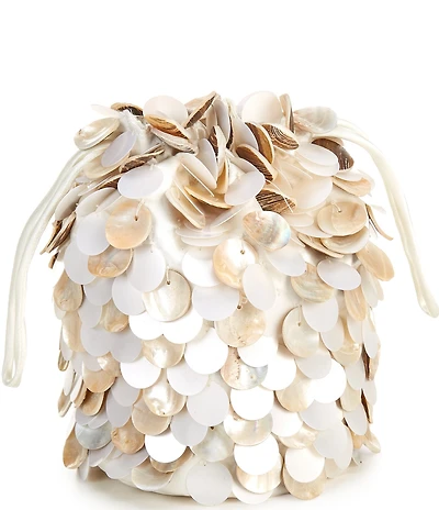 Antonio Melani x Amanda Jones Vaughan Roxie Disc Shell Drawstring Clutch