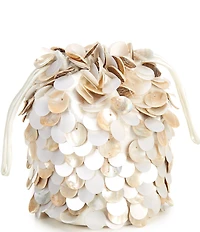 Antonio Melani x Amanda Jones Vaughan Roxie Disc Shell Drawstring Clutch