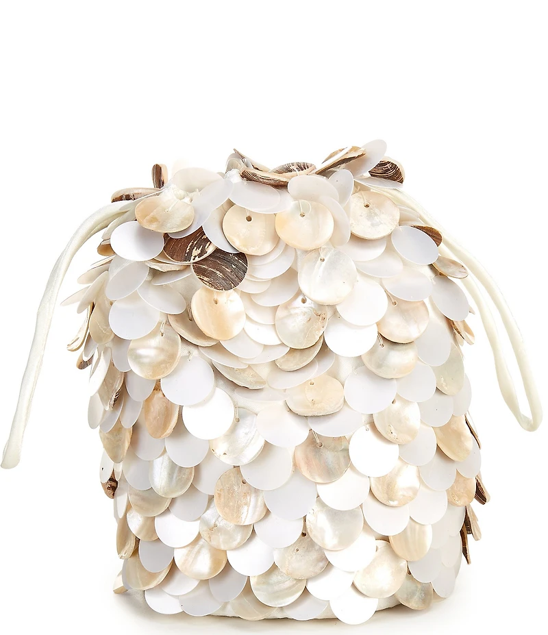 Antonio Melani x Amanda Jones Vaughan Roxie Disc Shell Drawstring Clutch