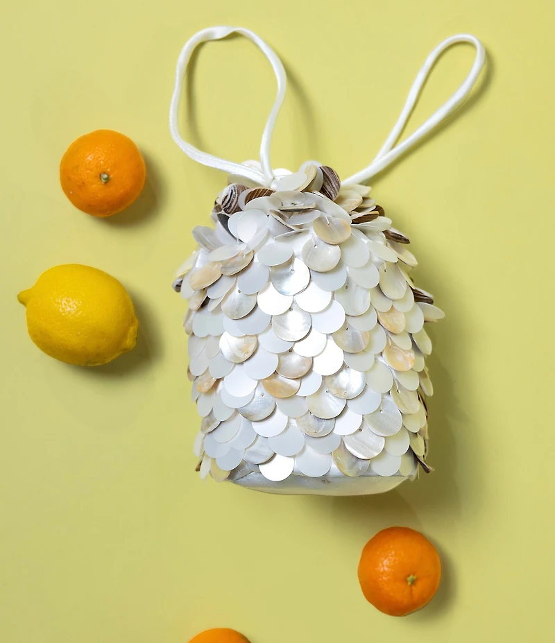 Antonio Melani x Amanda Jones Vaughan Roxie Disc Shell Drawstring Clutch