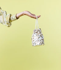 Antonio Melani x Amanda Jones Vaughan Roxie Disc Shell Drawstring Clutch