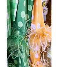 Antonio Melani x Amanda Jones Vaughan Carlotta Printed Satin Polka Dot Feather Belted Shift Dress