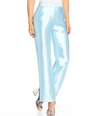 Antonio Melani x Amanda Jones Vaughan Emma Dupioni Straight Leg Flat Front Pants
