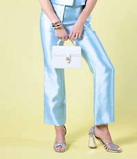 Antonio Melani x Amanda Jones Vaughan Emma Dupioni Straight Leg Flat Front Pants