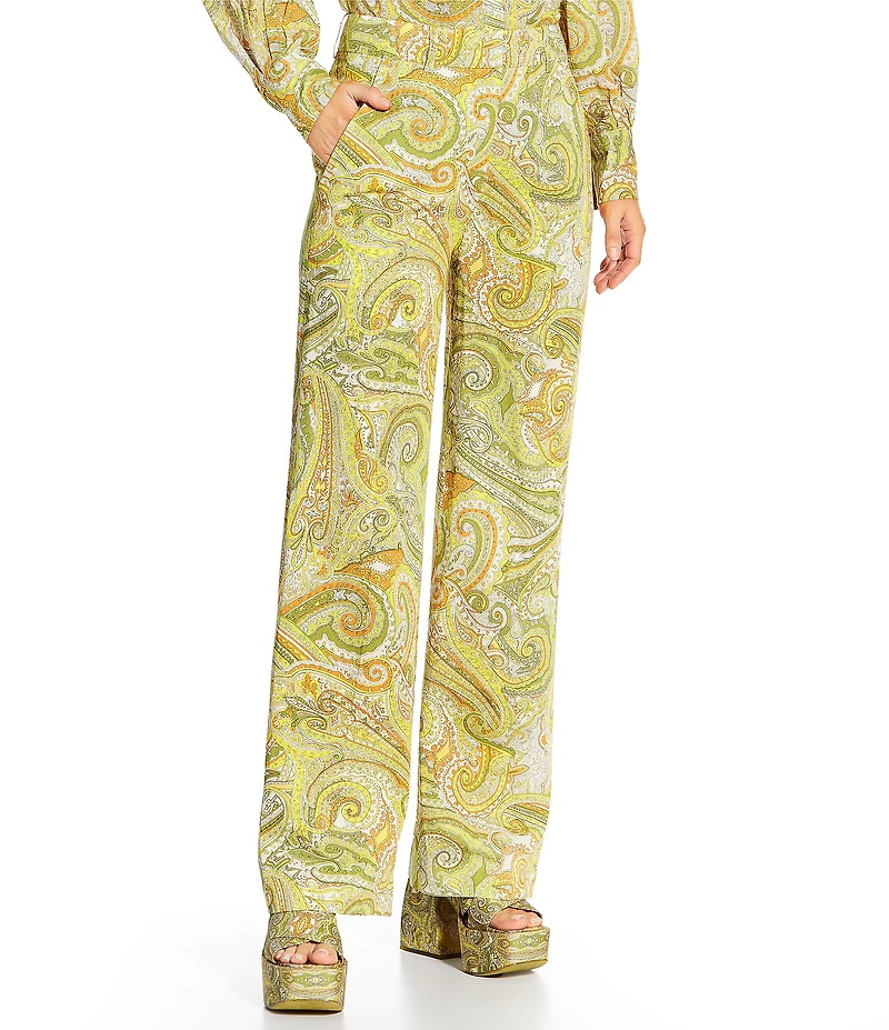 Antonio Melani x Amanda Jones Vaughan Jagger Coordinating Paisley Wide Leg Pants