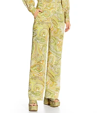 Antonio Melani x Amanda Jones Vaughan Jagger Coordinating Paisley Wide Leg Pants