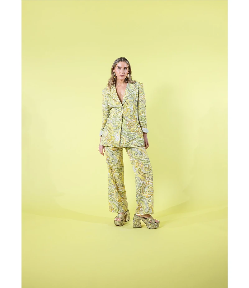 Antonio Melani x Amanda Jones Vaughan Jagger Coordinating Paisley Wide Leg Pants