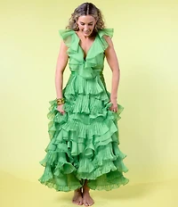 Antonio Melani x Amanda Jones Vaughan Keri Organza V-Neck Sleeveless A-Line Dress