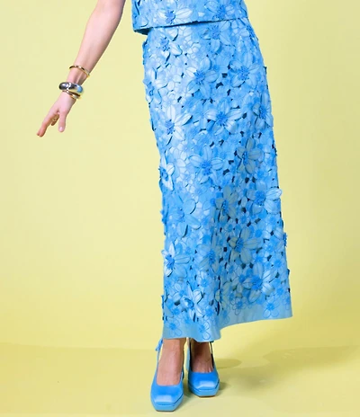 Antonio Melani x Amanda Jones Vaughan Waverly Coordinating 3D Lace High Rise Midi Pencil Skirt